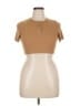 Shein 100% Cotton Tan Short Sleeve Top Size XL - photo 1