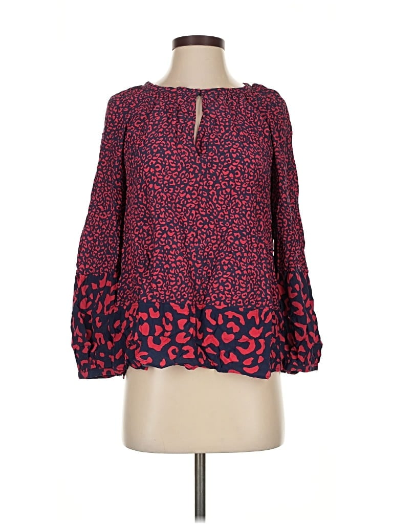 Pre-owned Vineyard Vines Long Sleeve Blouse In Red