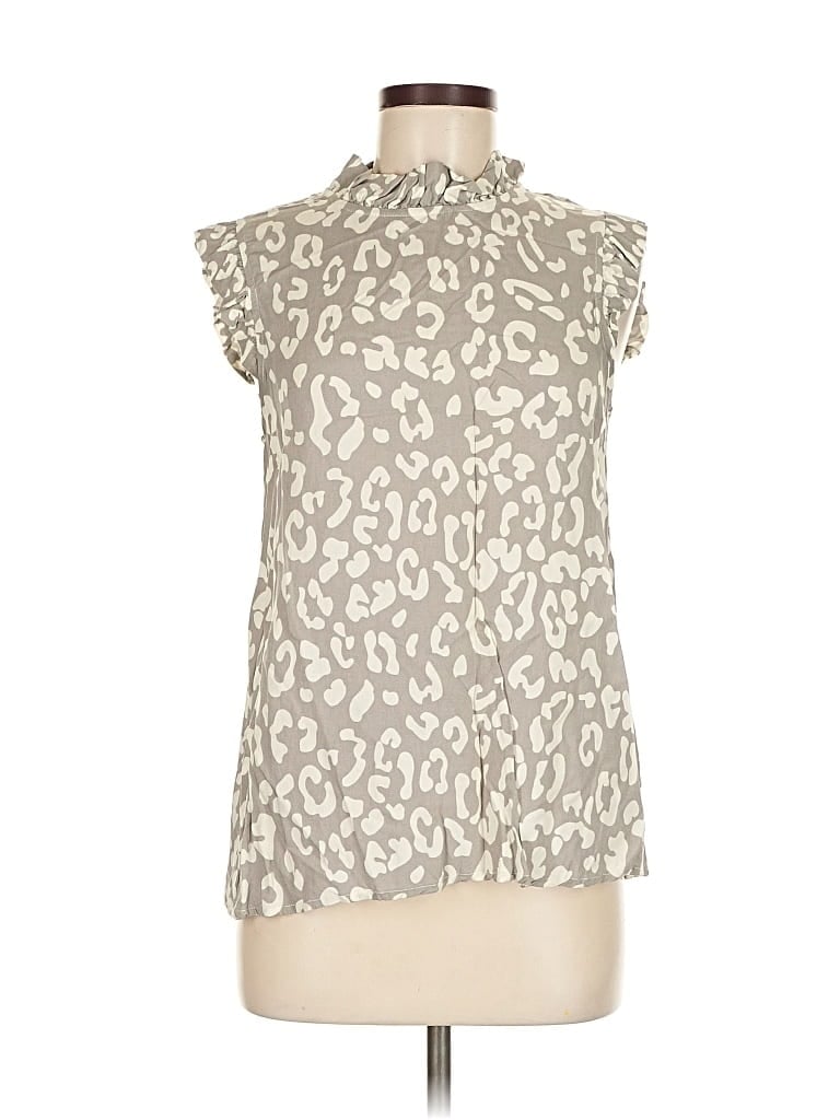 Pre-owned Mary Square Sleeveless Blouse In Gray