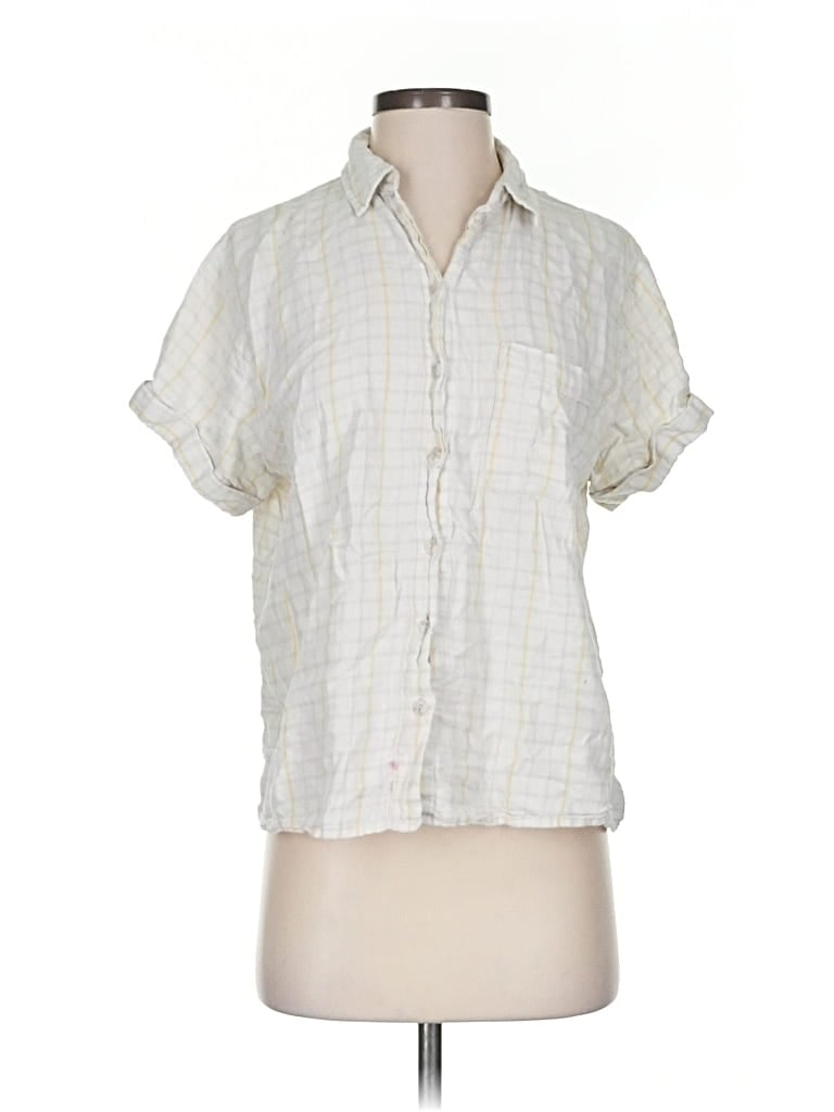 Pre-owned Universal Thread Short Sleeve Blouse In White