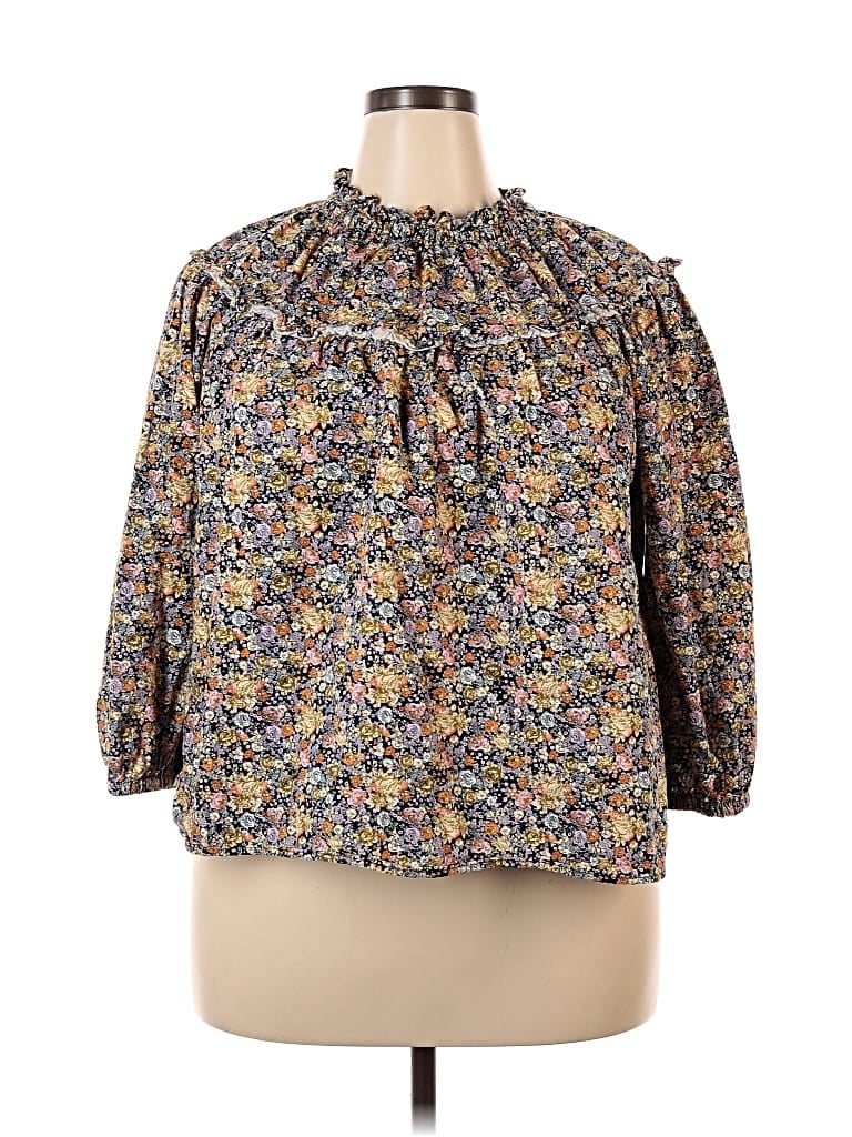 UNIVERSAL THREAD Pre-owned 3/4 Sleeve Blouse In Black