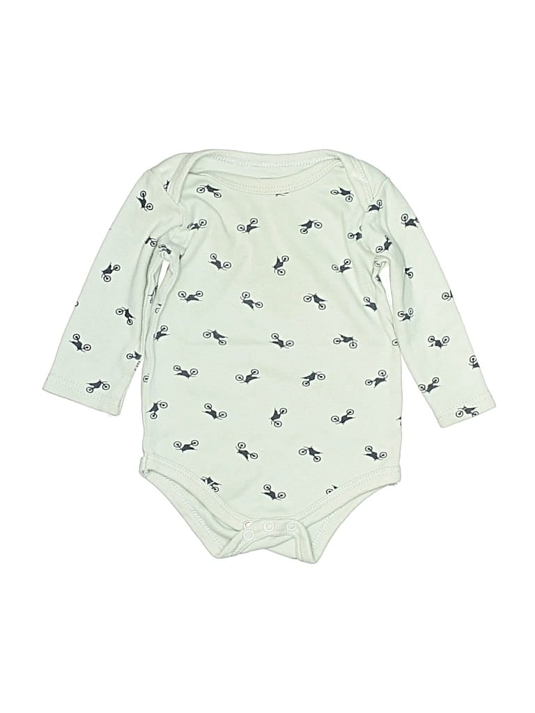 Pre-owned Hb Babies' Long Sleeve Onesie In Green