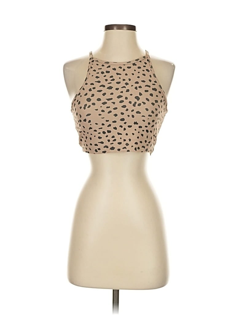 Pre-owned Beachriot Sport Tank Top Tan Halter Neckline Tops In Brown