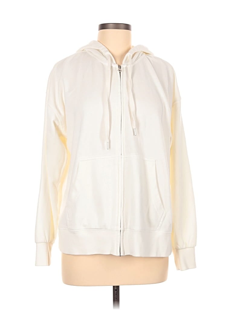 Pre-owned C&c California Zip Up Hoodie In White