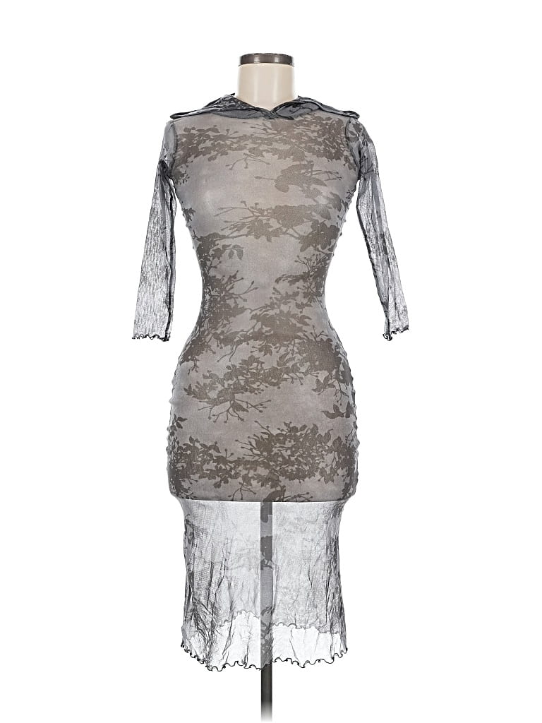 Pre-owned Bebe Sport Cocktail Dress In Silver