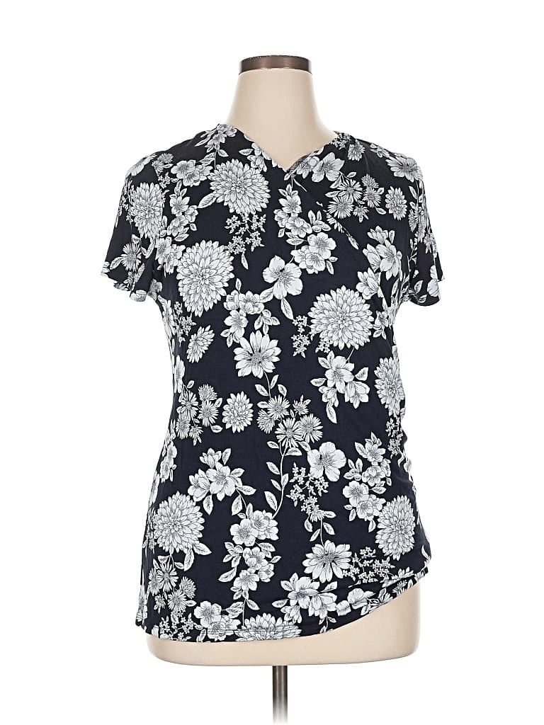 Lane Bryant Short Sleeve Polo Shirt In Multi