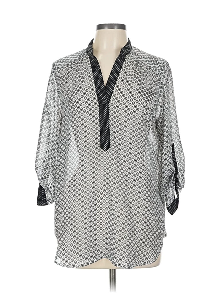 Pre-owned Maurices 3/4 Sleeve Blouse In Gray