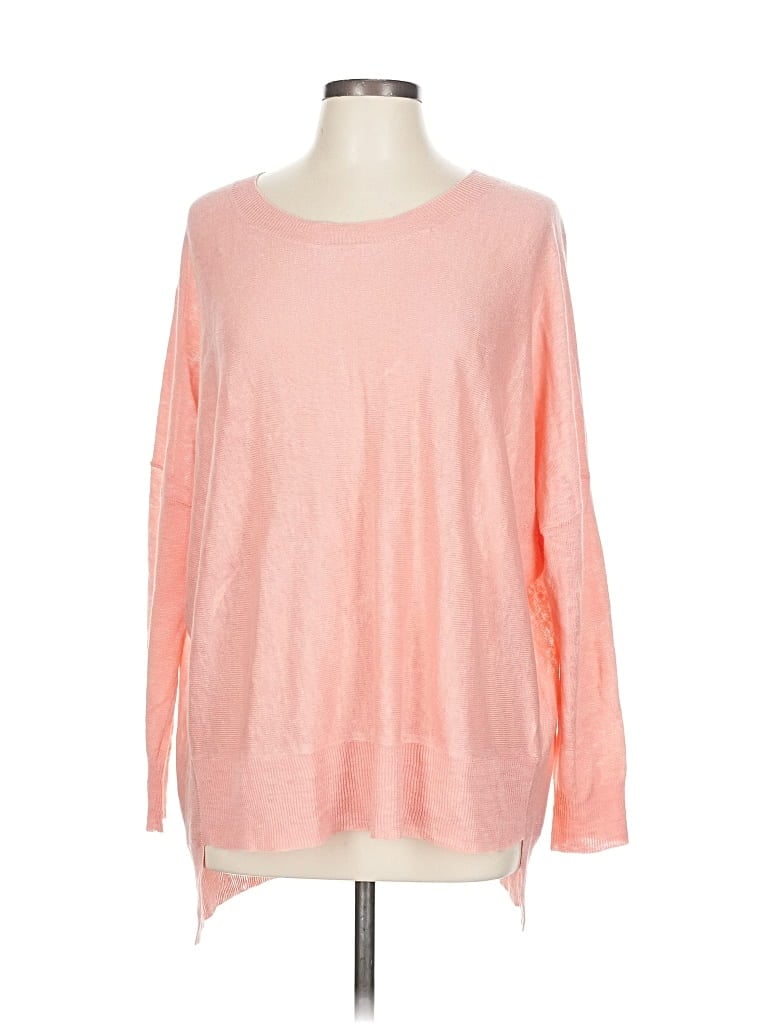 Pre-owned Eileen Fisher Long Sleeve Top Pink Boatneck Tops