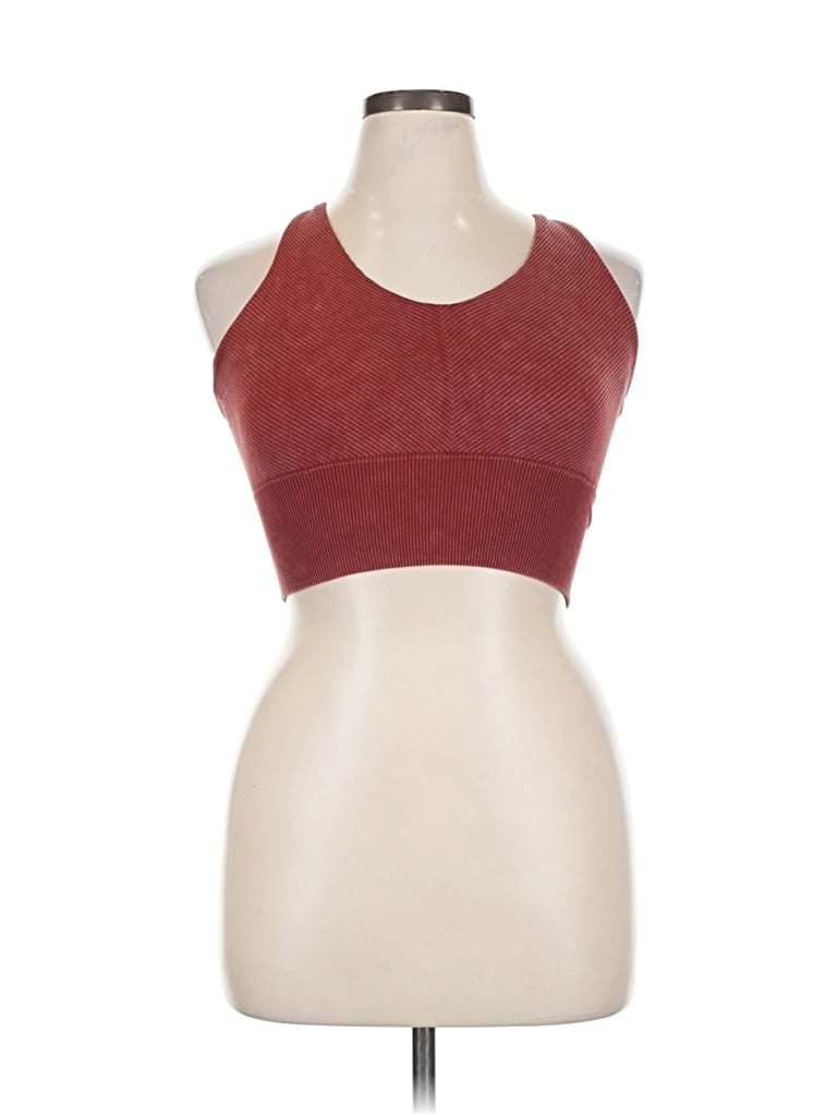 Pre-owned All In Motion Tank Top Burgundy Halter Neckline Tops