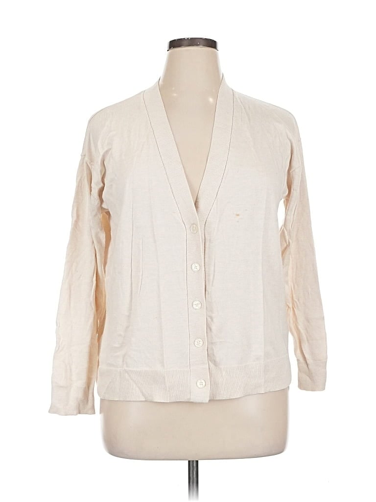Pre-owned Banana Republic Factory Store Cardigan Sweater In White