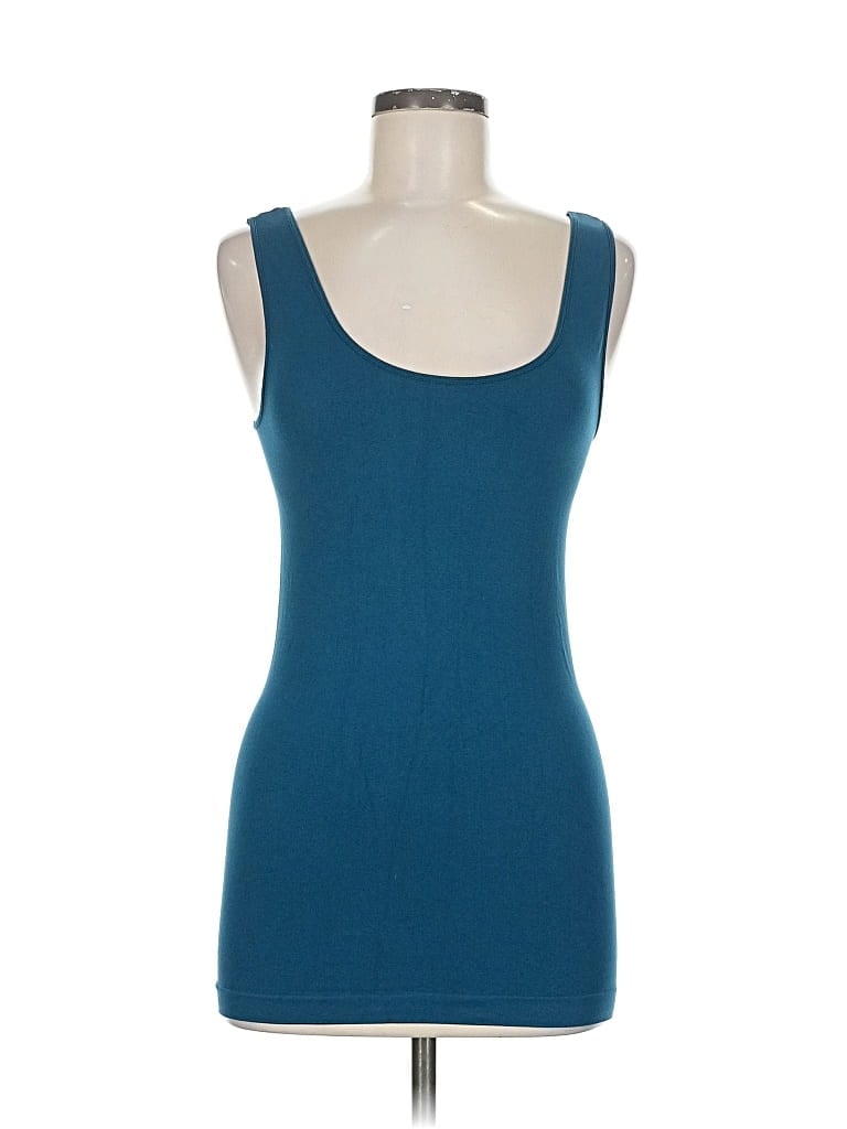 Pre-owned Skinny Tee Tank Top Blue Square Neckline Tops