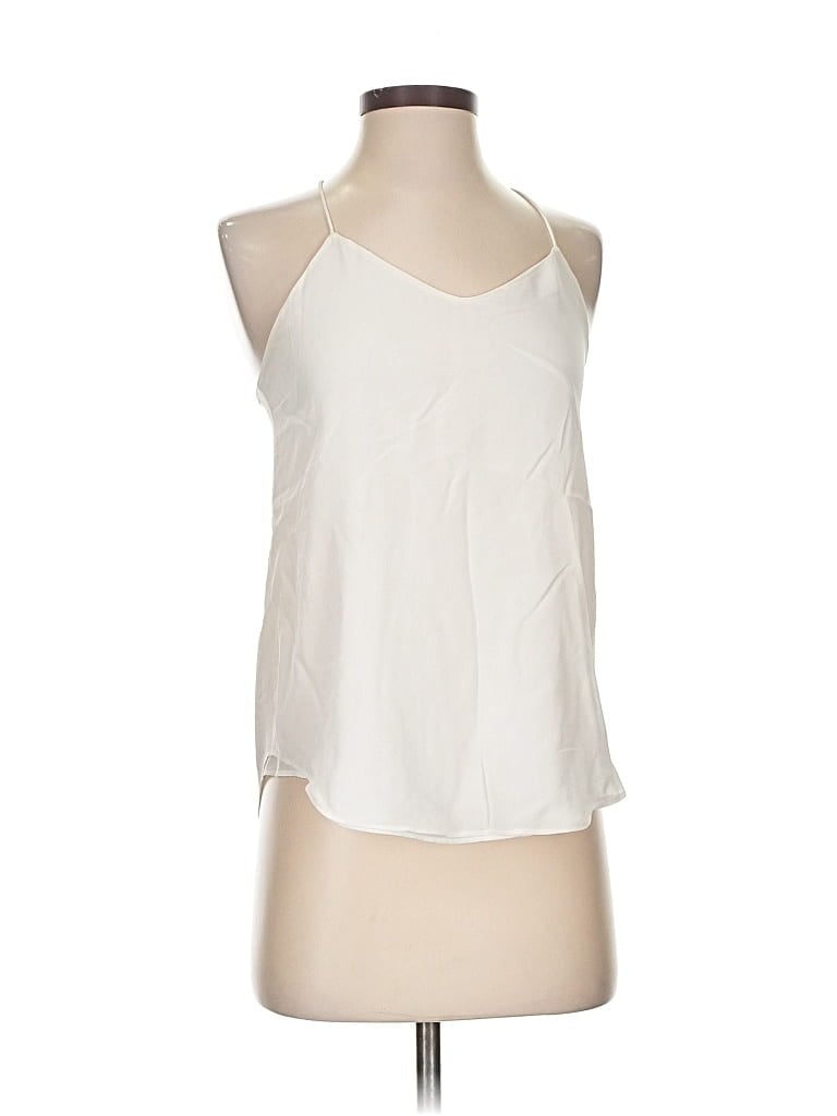 Pre-owned Club Monaco Sleeveless Silk Top Ivory Halter Neckline Tops In White