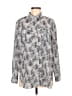 DKNY 100% Polyester Animal Print Silver Long Sleeve Blouse Size M - photo 1