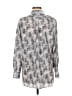 DKNY 100% Polyester Animal Print Silver Long Sleeve Blouse Size M - photo 2