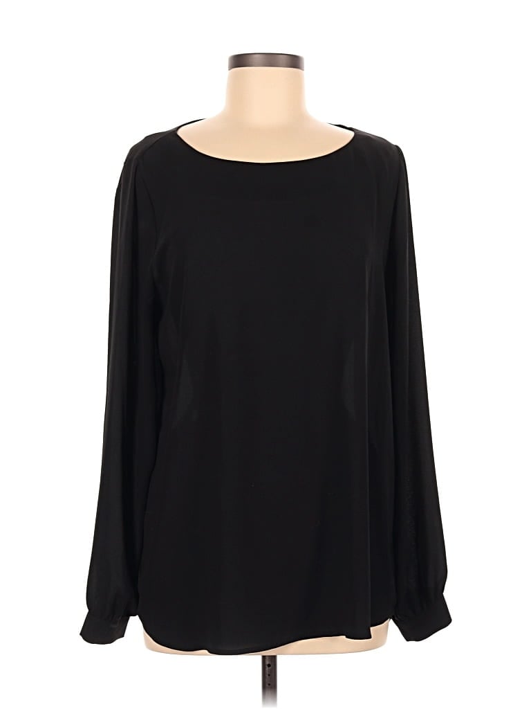 Pre-owned Pleione Long Sleeve Blouse In Black