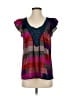 Assorted Brands Purple Short Sleeve Blouse Size XS - photo 1