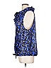 Demi Lovato Fabletics 100% Polyester Blue Sleeveless Blouse Size L - photo 5