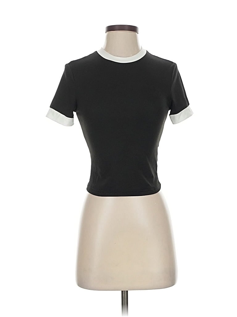 Pre-owned Shein Short Sleeve Turtleneck In Black