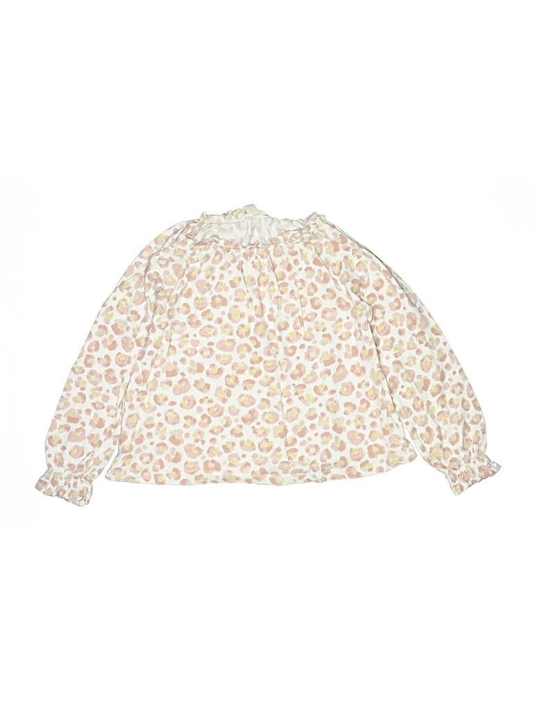 Pre-owned Crewcuts Kids' Long Sleeve Blouse In White
