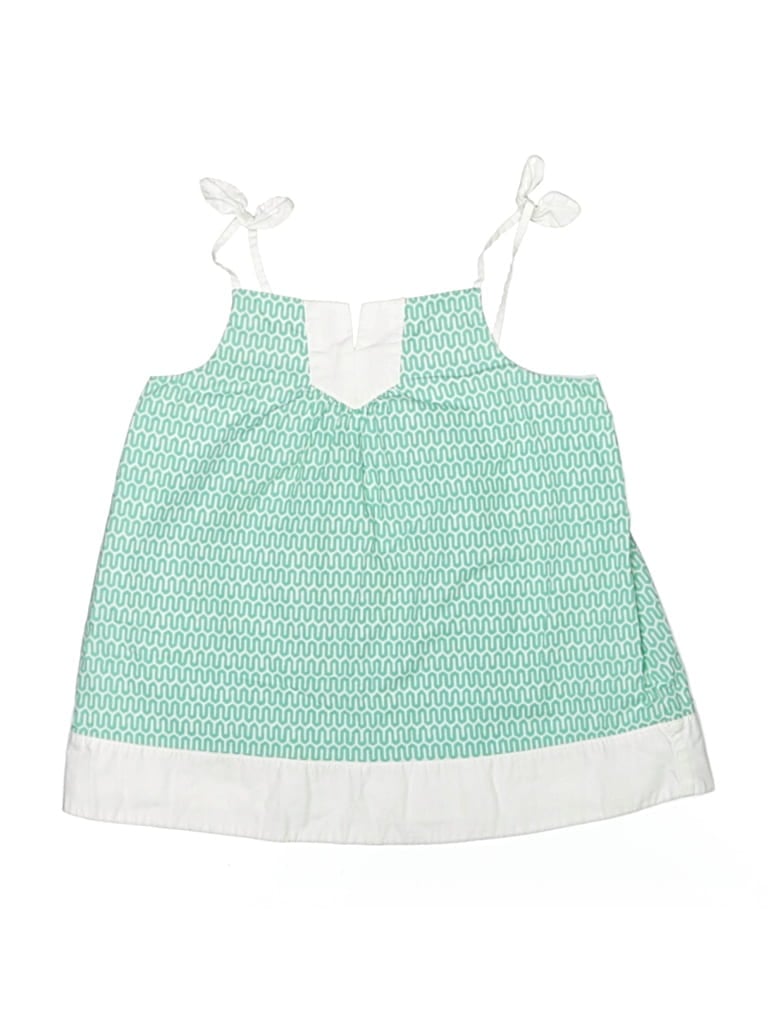 Pre-owned Janie And Jack Kids' Tank Top Green Halter Neckline Tops