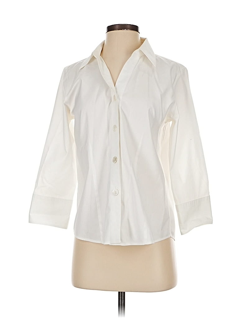 Click to view more detailed imagery on our partner's website Pre-owned Talbots 3/4 Sleeve Button Down Shirt In White