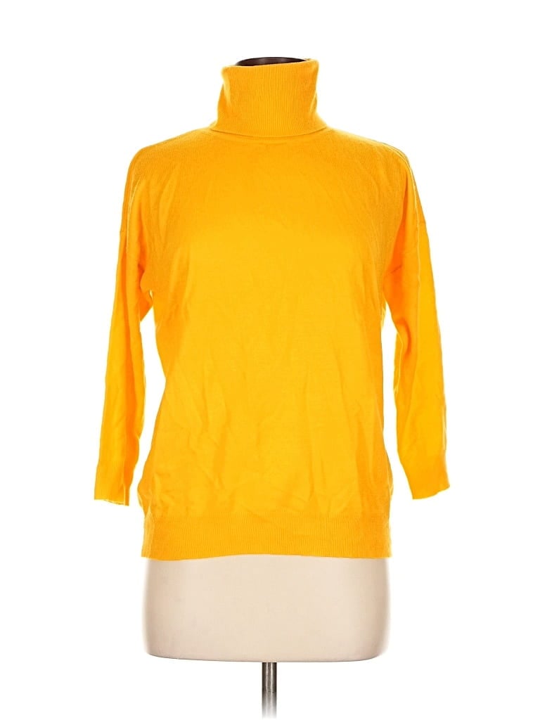 Pre-owned New York And Company Turtleneck Sweater In Yellow
