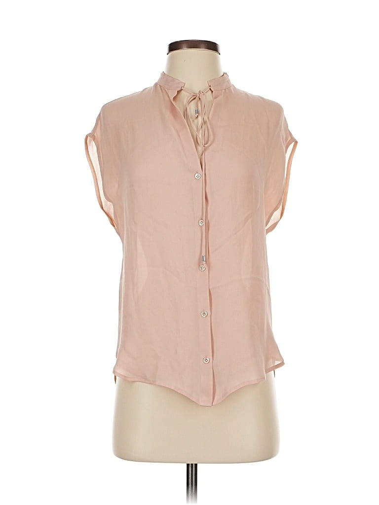 HAUTE HIPPIE Pre-owned Sleeveless Silk Top Pink Tie Neck Tops