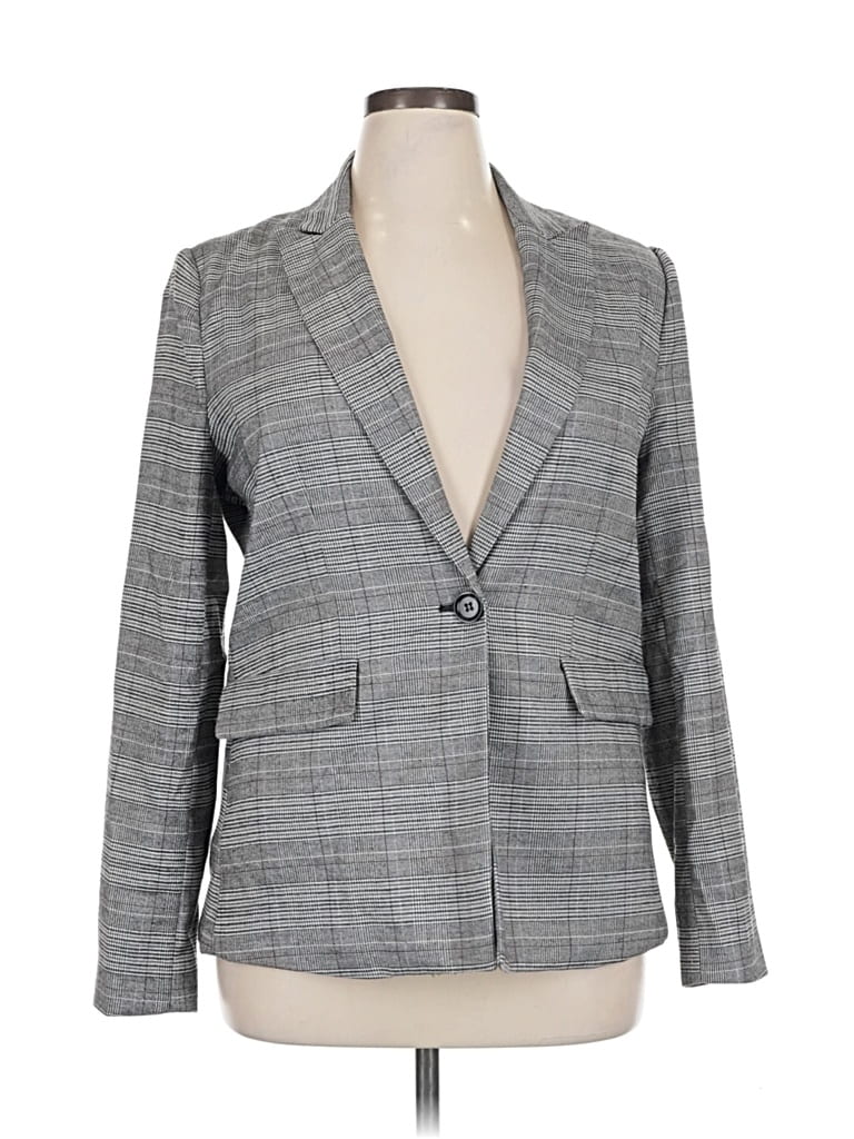 Pre-owned Evereve Blazer Jacket In Gray