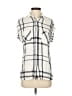 Rails 100% Rayon Plaid Ivory Sleeveless Button-Down Shirt Size XS - photo 1