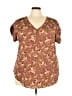 Speed Control 100% Polyester Brown Short Sleeve Blouse Size 3X - photo 1