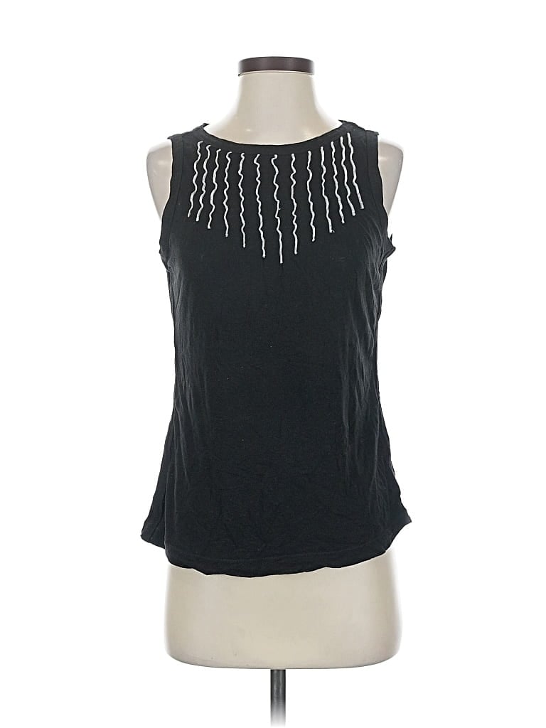 Pre-owned Nic + Zoe Sleeveless Top Black Halter Neckline Tops