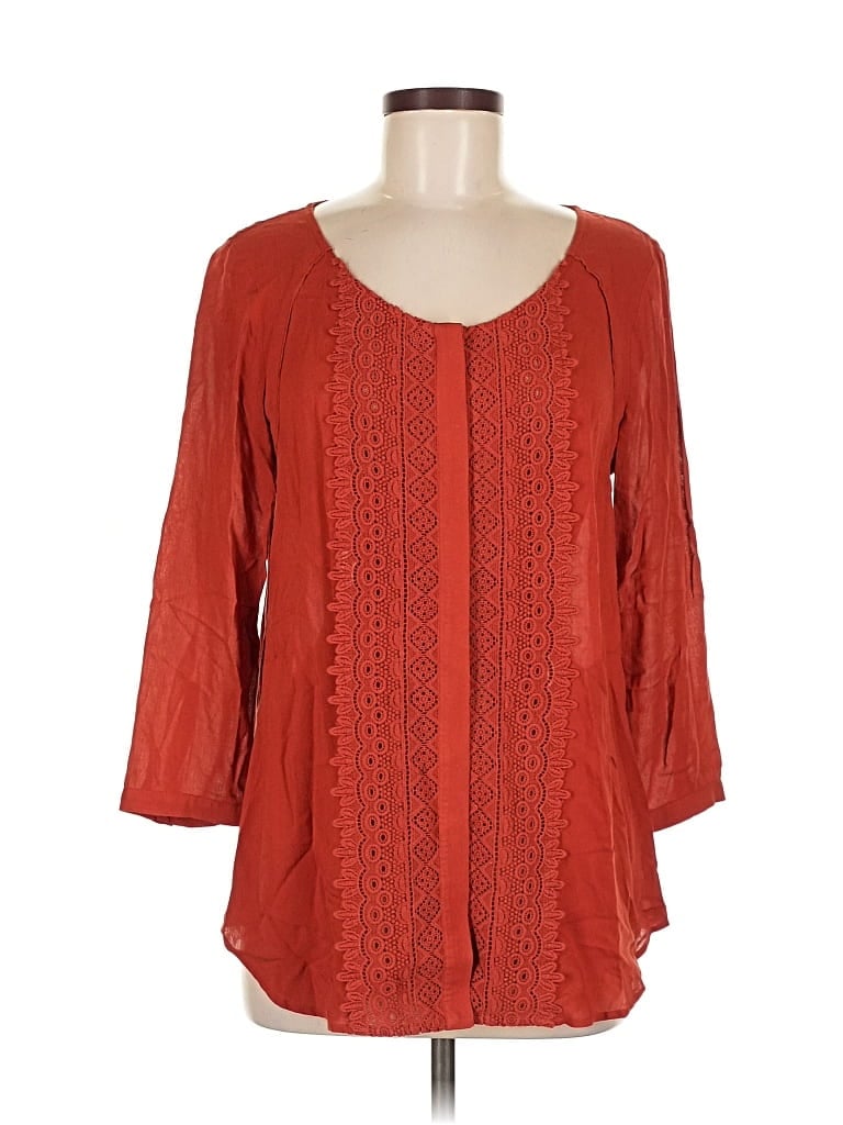 Click to view more detailed imagery on our partner's website Pre-owned Maeve 3/4 Sleeve Blouse In Brown