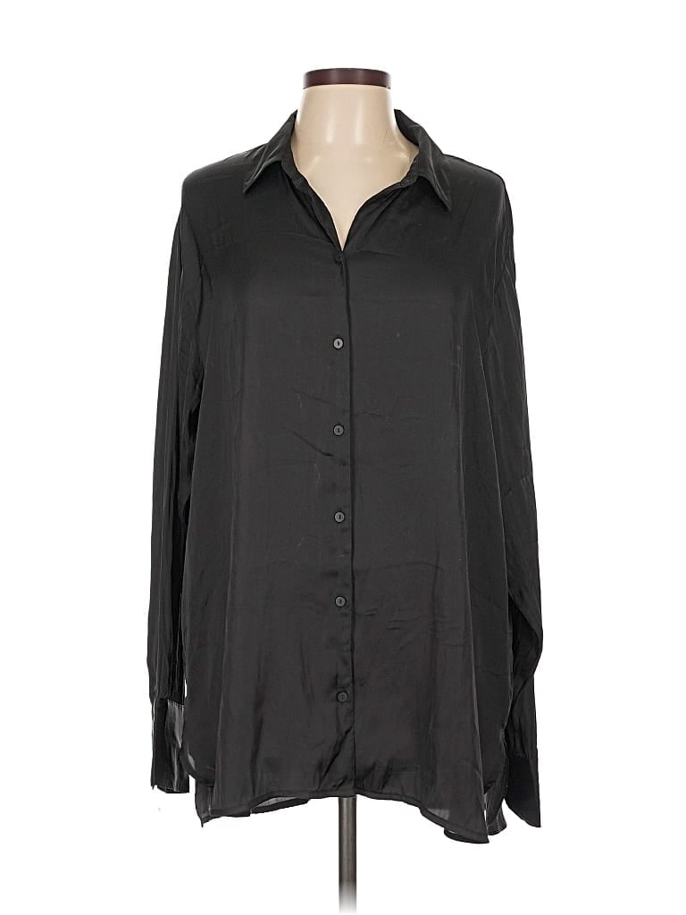 Pre-owned Old Navy Long Sleeve Blouse In Black