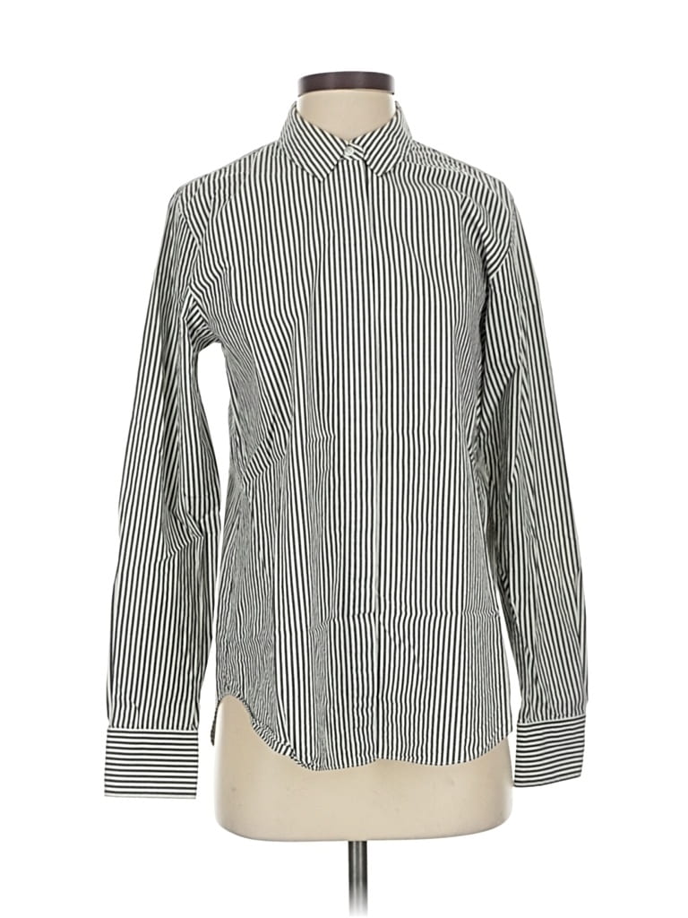 Pre-owned Theory Long Sleeve Blouse In Gray