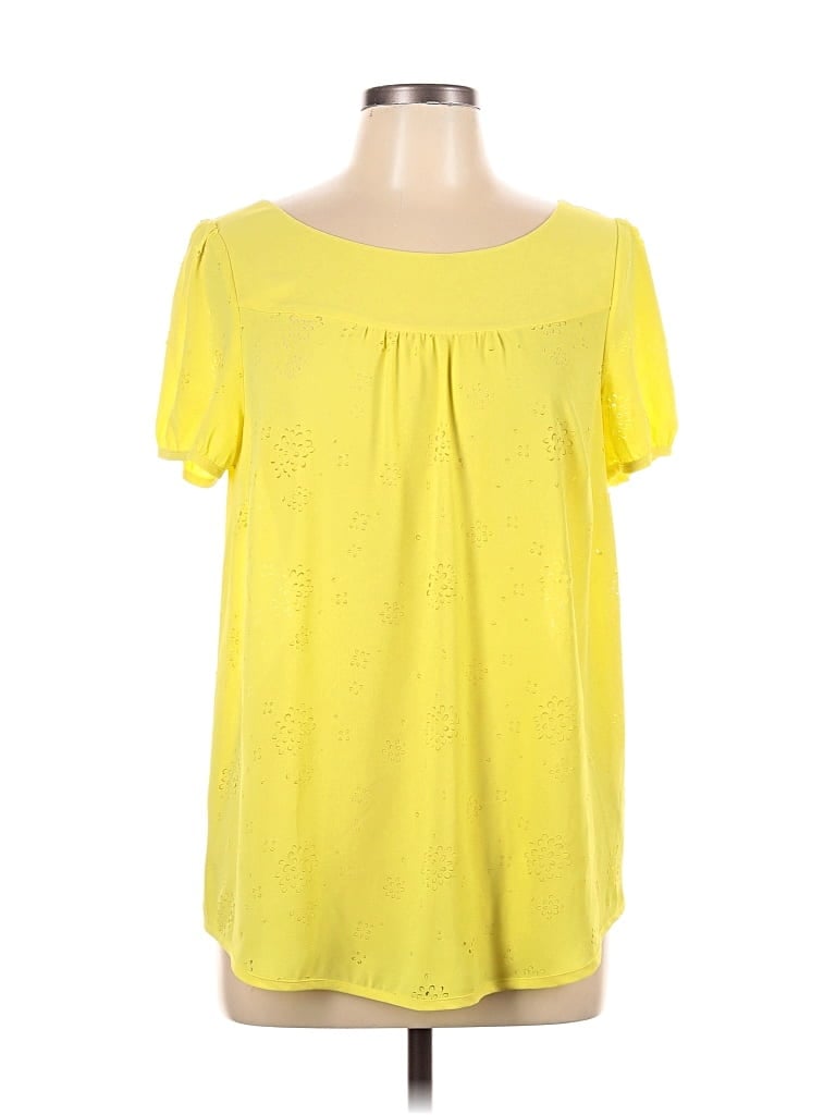 Pre-owned Vanessa Virginia Short Sleeve Blouse In Yellow