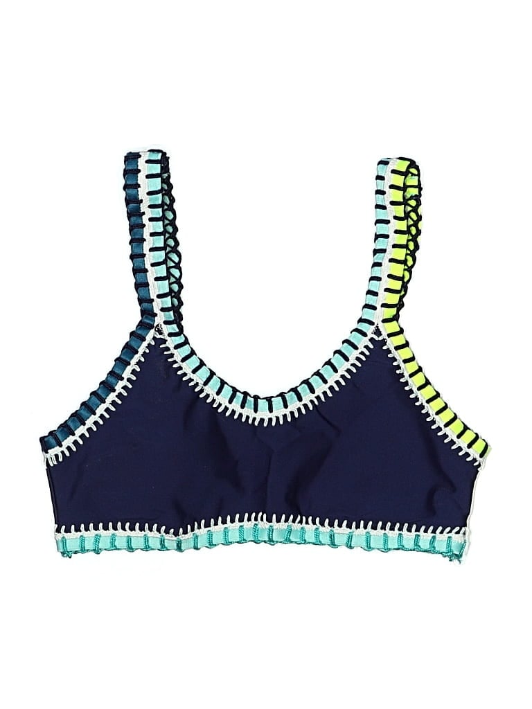 PLATINUM Pre-owned Swimsuit Top Blue Swimwear