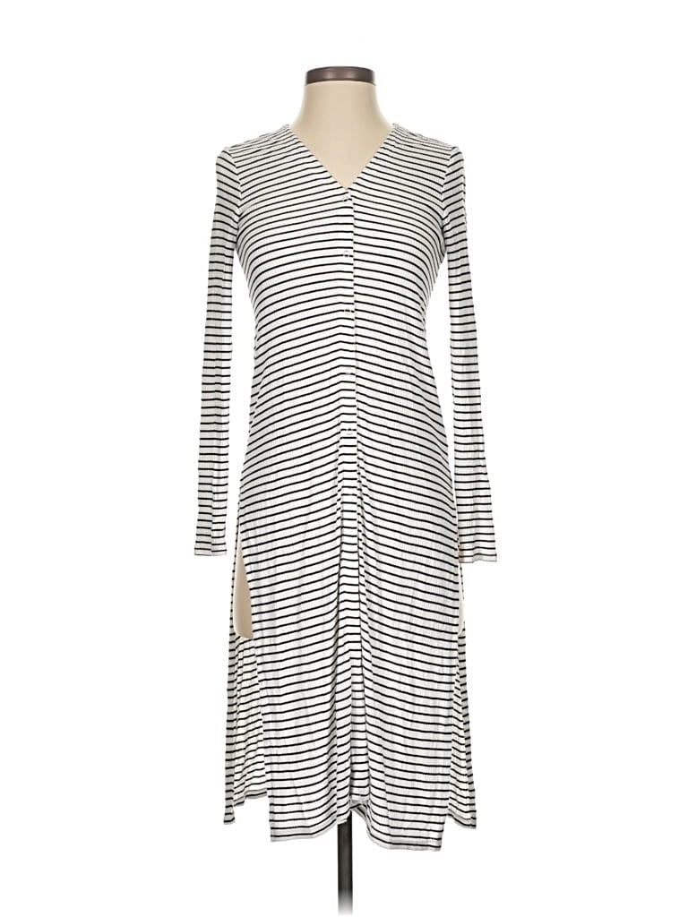 Pre-owned Three Dots Cardigan Sweater In Silver