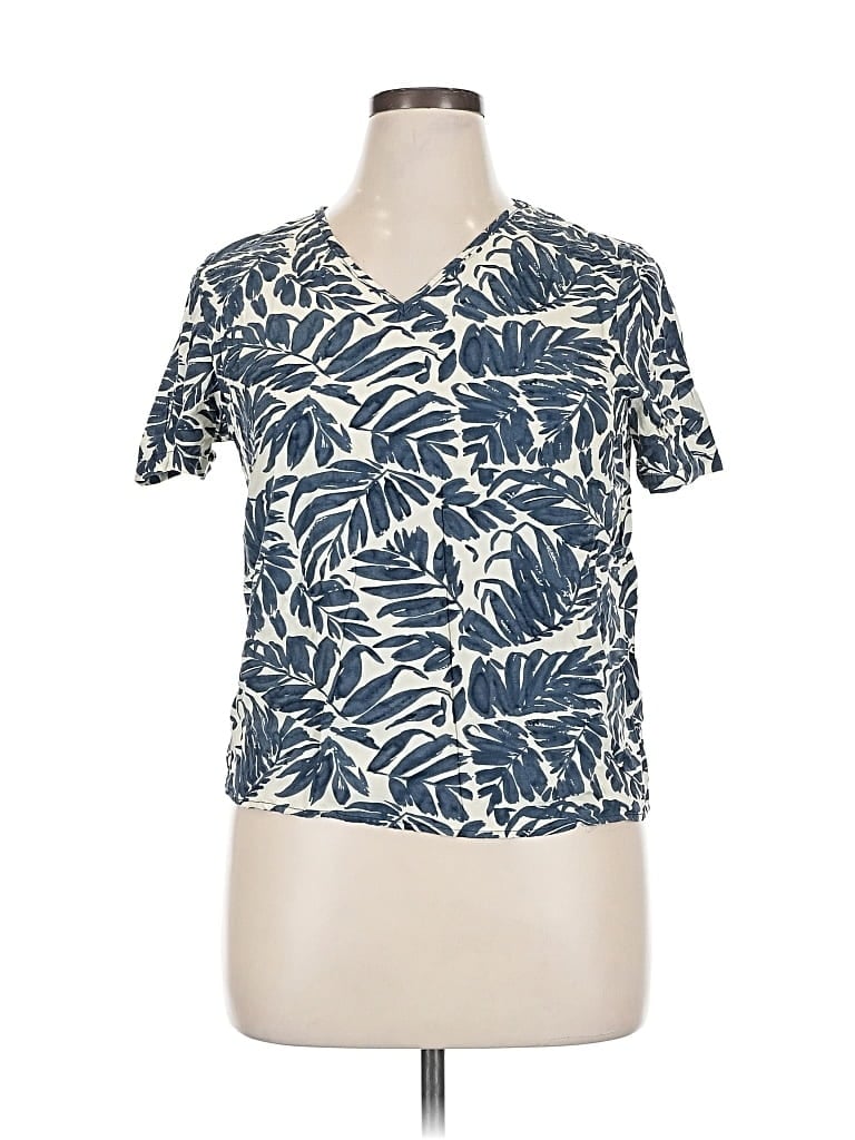 Pre-owned Emery Rose Short Sleeve Blouse In Blue