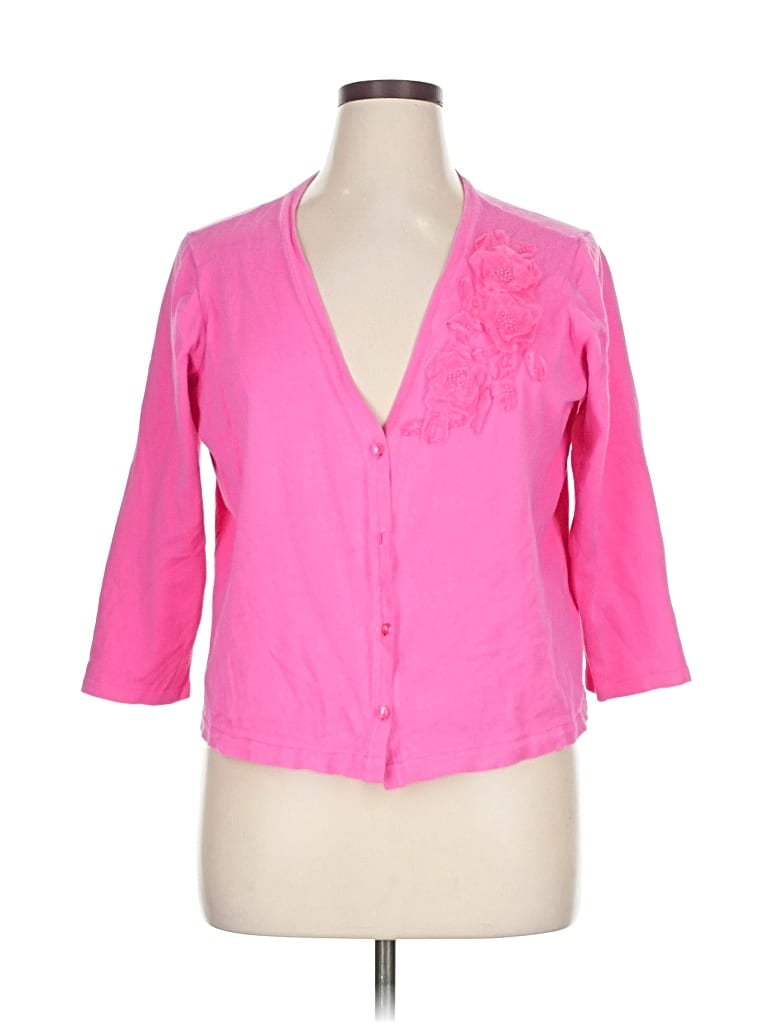 Pre-owned Jones New York Signature Cardigan Sweater In Pink