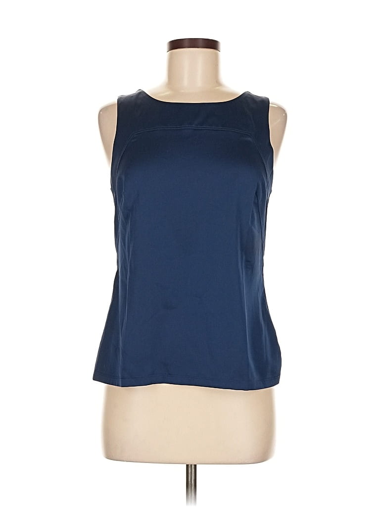 Pre-owned Ann Taylor Factory Sleeveless Blouse In Blue