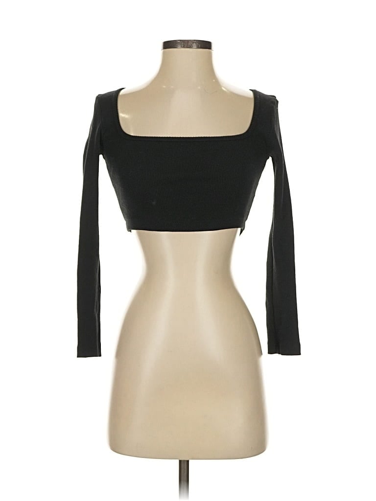 BOOHOO Pre-owned 3/4 Sleeve T-shirt In Black