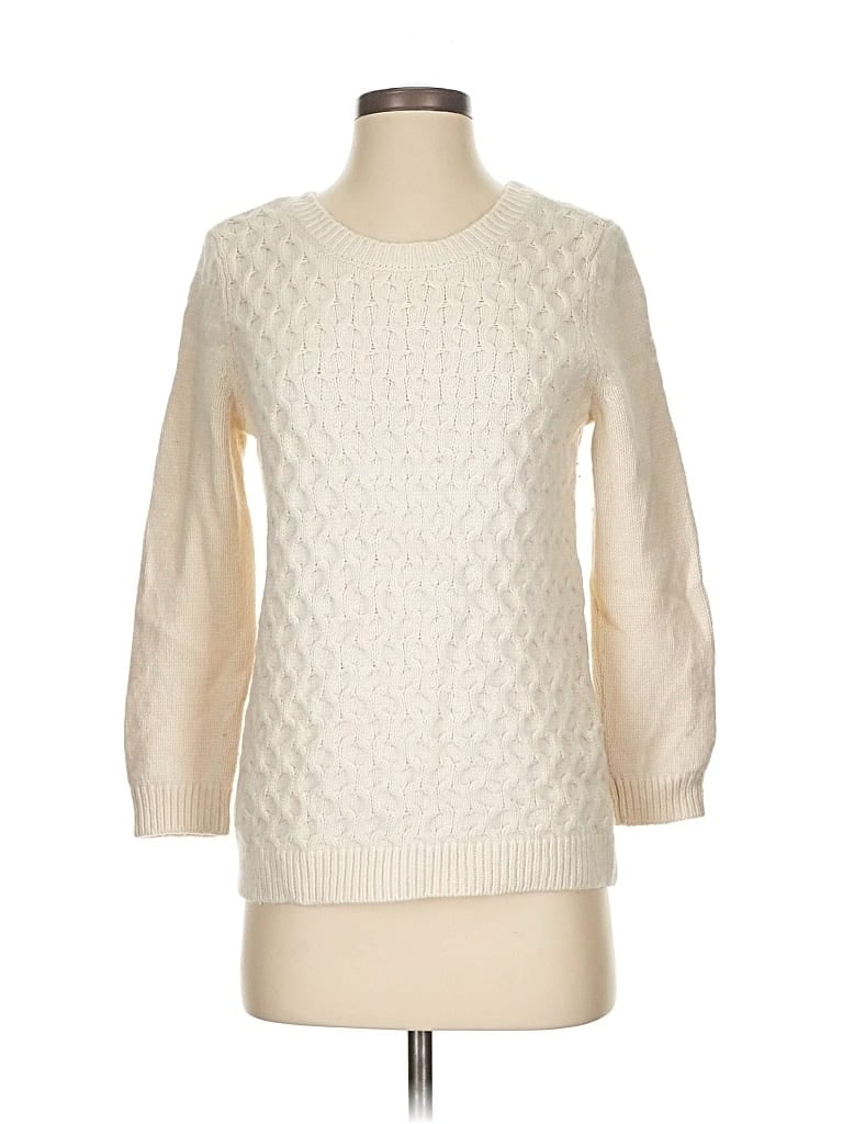 Pre-owned Ann Taylor Loft Pullover Sweater In White