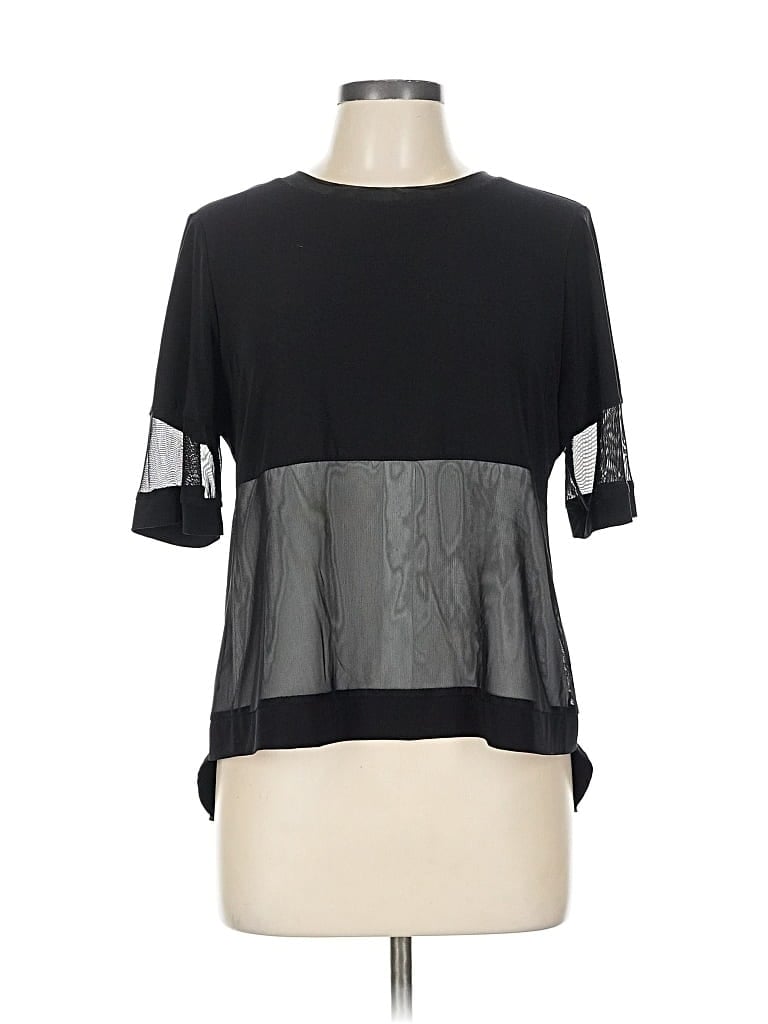 JOSEPH RIBKOFF Pre-owned Short Sleeve Top Black Mock Neckline Tops