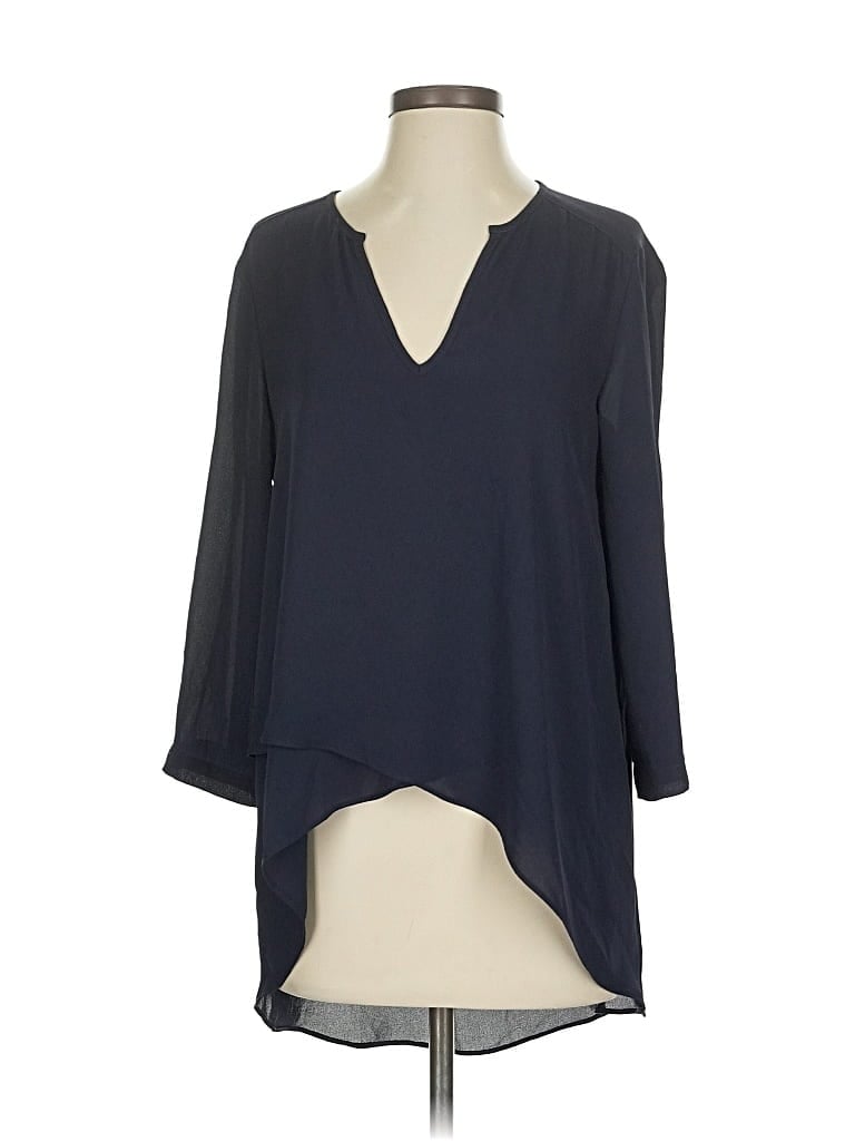 Pre-owned Karen Kane 3/4 Sleeve Blouse In Blue
