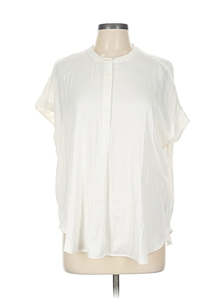 Pre-owned Old Navy Short Sleeve Blouse In White