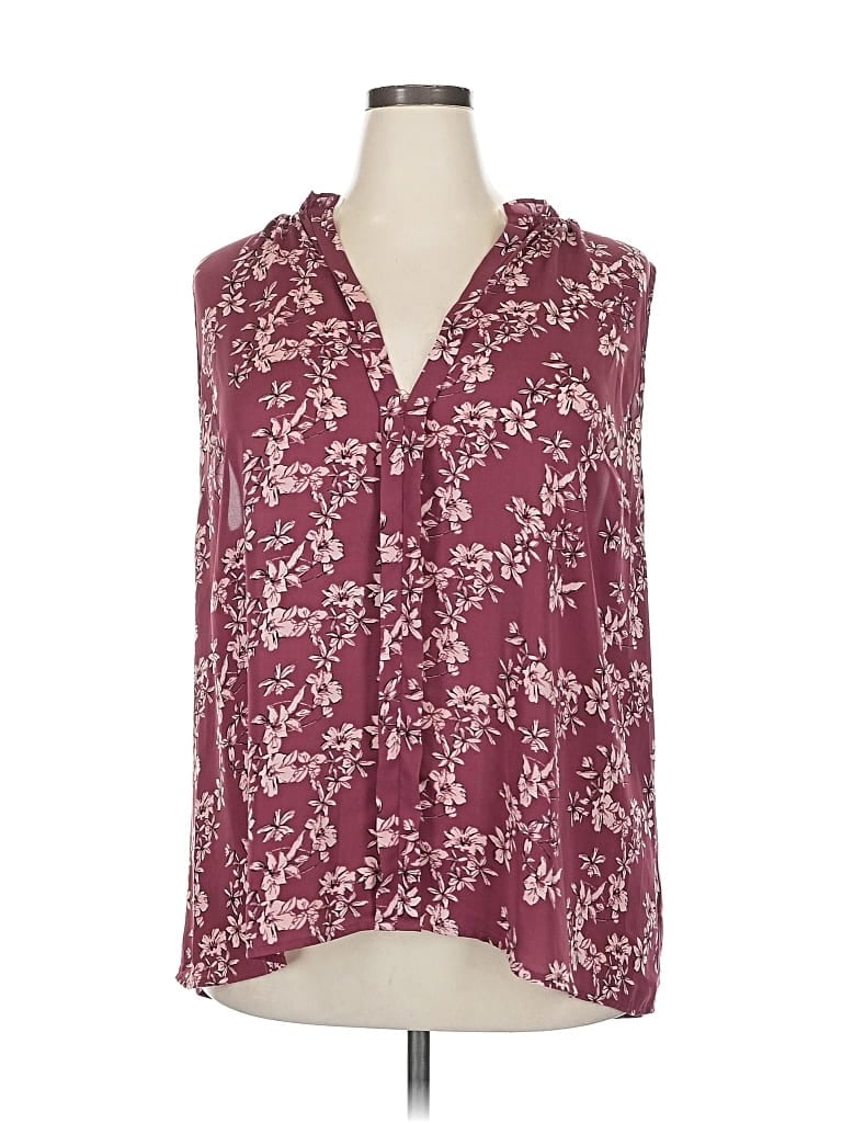 MARKET & SPRUCE Pre-owned Sleeveless Blouse In Burgundy