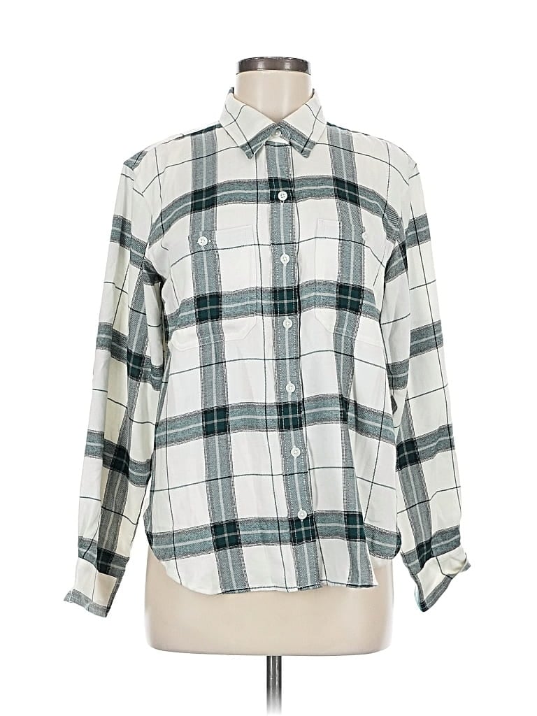 Pre-owned Banana Republic Factory Store Long Sleeve Button Down Shirt In White