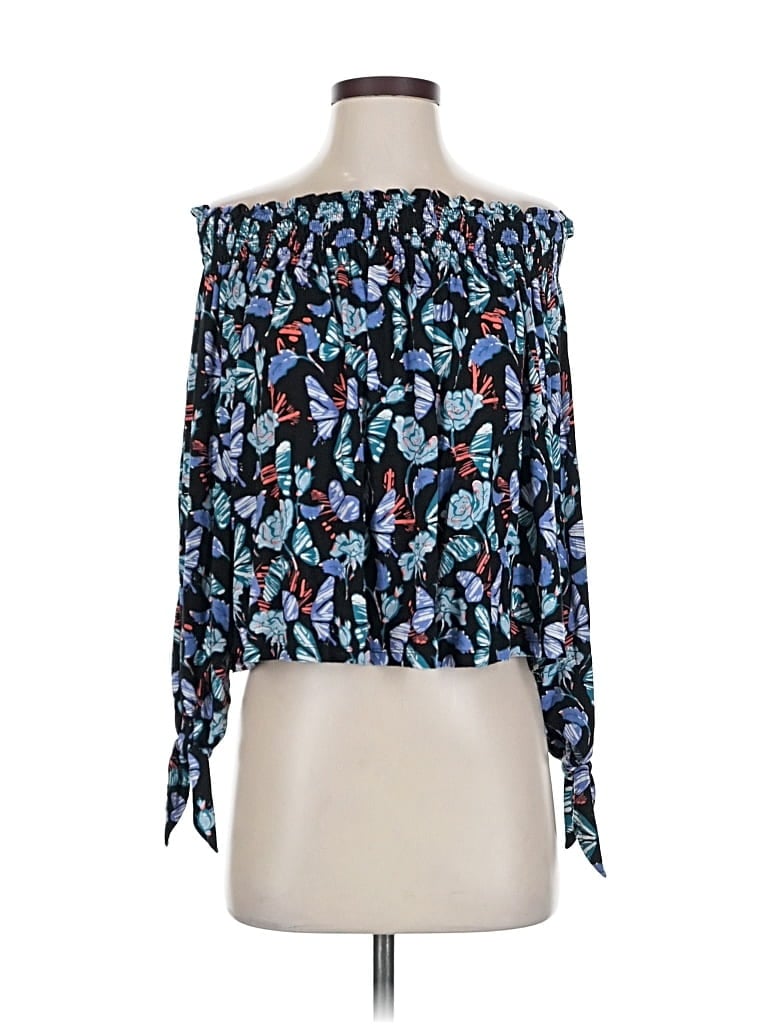 Pre-owned We The Free 3/4 Sleeve Blouse In Blue