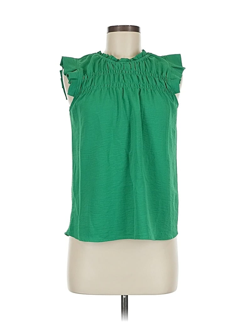 Pre-owned Monteau Sleeveless Blouse In Green