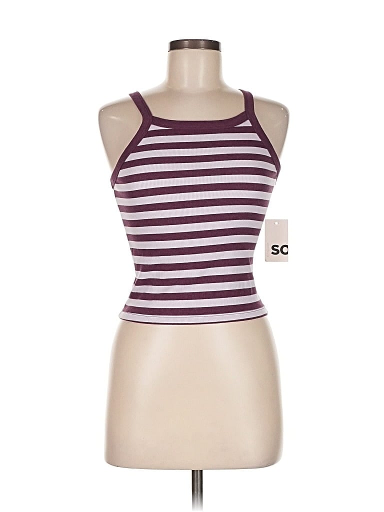 So Tank Top Burgundy Halter Neckline Tops In Purple